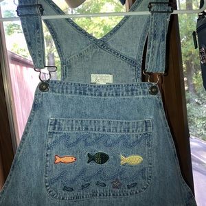 Vintage Embroidered Overall Shorts